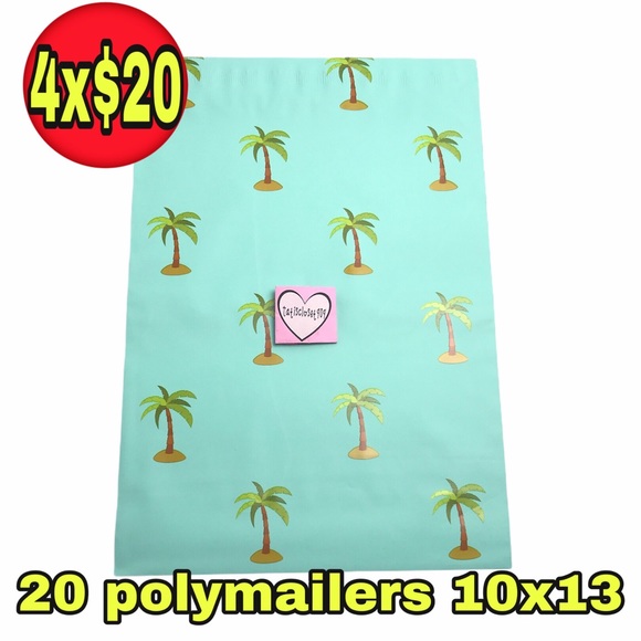 Other - 20 poly mailers palm tree print 10x13
